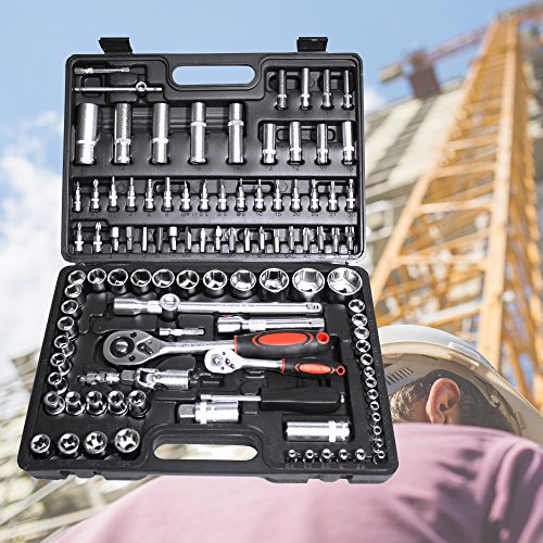 Werkzeugkoffer 108 tlg. Steckschlüsselsatz Werkzeuge Stecknüsse Ratschenkasten - 6