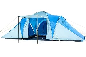 Skandika Daytona XXL - 6 Persone - Tenda famigliare cupola - 3.000 mm Colonna d'acqua - 3 Cabine