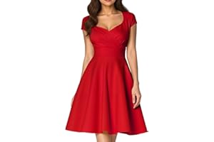 Fynadressr Women Elegant 1950s Vintage Cocktail Dress 50s Retro Wedding Guest Party Swing Dress