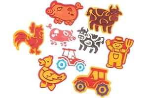 Baker Ross FE536 Farm Craft Foam Stampers - Pack of 10, Craft Stamps, Stamp Sets for Children, Ideal for Kids Arts and Crafts Projects