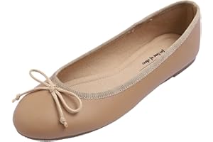 Feversole Women's Fashion Round Toe Ballet Flat,Ballerina a Punta Tonda per Donna