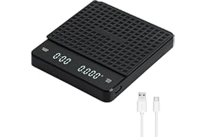 ZOOTSING Bilancia da Caffè con Timer, Bilancia da Caffè Digitale Ricaricabile USB, Bilancia da Cucina Digitale, Elegante Bilancia per Alimenti Ultrasottile, Display LED, Alta Precisione 0,1 g/3 kg