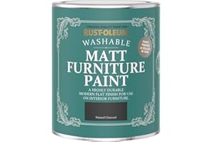 Rust-Oleum Black Furniture Paint in Matt Finish - Natural Charcoal (BLACK) 750ml