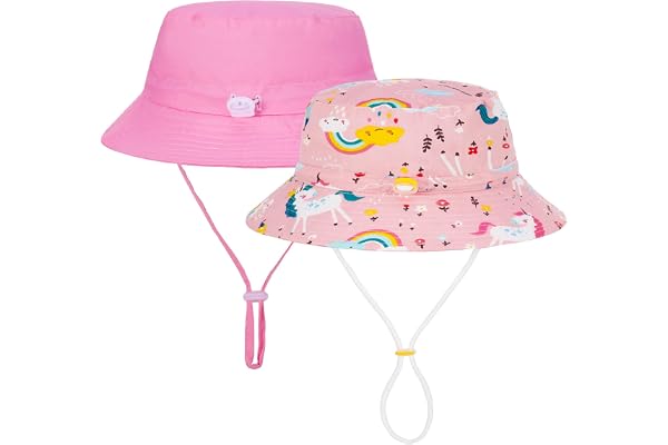 Zuimei 2Pcs Baby Sun Hats Adjustable Bucket