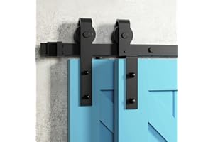 HOCONNIE 6FT/183cm Kit de Puerta de Granero Herrajes para Puertas de Granero para Puerta Doble Coincide