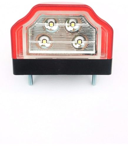 Feux De Plaque D'immatriculation LED – Lot De 2, Blanc Et Rouge, 10-30V – Pour Camions, Remorques, Caravanes, Fourgons