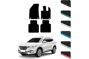 GCM - Car Floor Mats for MG HS Auto 2024 to Present - Anti Slip & Fit Car Mat with Clips Easy to Clean Car Carpet for All-Weather- Black Edging, Carpet