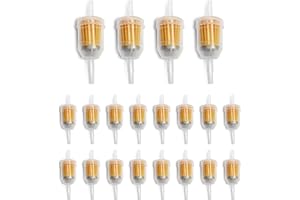 AMACOAM Filtro Benzina Moto Filtro Carburante Gasolio 20 Pezzi Filtri Olio Motore Universale Benzina Inline Filtrazione 6 mm/ 8 mm Adatto per Tubi da Benzina Motori per Trattore Scooter Moto