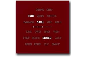 Kellys Finest Wortuhr Lisa - Apfelrot - 40x40cm