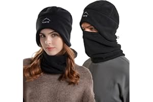 FUBABCO Inverno Caldo Cappello Sciarpa Set Unisex Polar Fleece Earflap Cappello e Sciarpa Scaldacollo Set Termico Pile più Spesso Foderato Antivento Sci per Uomini Donne Corsa Pesca Sci Ciclismo