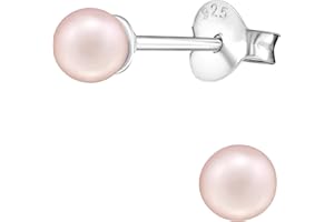 JAYARE Kinder Perlenohrringe Silber 925 Mädchen - kleine Perlen Ohrringe - 4 mm - Ohrstecker Stecker