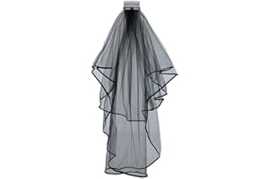 REDSTAR FANCY DRESS Velo de Novia Cadáver Velo Negro Disfraz de Novia Cadáver Accesorio de Halloween - Velo Negro Novias Accesorios Góticos Accesorios de Novia de Halloween - Velo Negro de Halloween Damas