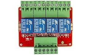 SunFounder 4-Channel DC5V Relay Module with Optocoupler High Level Trigger Expansion Board for Arduino and Raspberry Pi DSP AVR PIC ARM