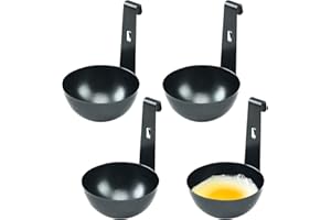 LELE LIFE Lot de 4 pocheuses à œufs pochées à suspendre en acier inoxydable avec crochet, coquetiers pochés pour cuisinière