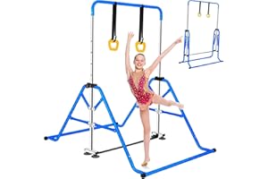 TNIBITION Gymnastics Bar Junior Training Kip Bar Gymnastics Equipment Adjustable Height Folding Horizontal Bar