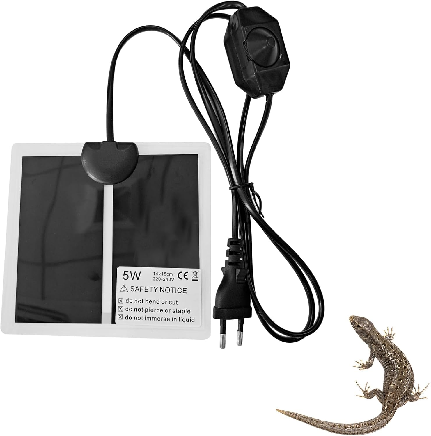 XiDeShop Manta Calefactora para Reptiles 15x14cm - Temperatura Ajustable para Terrarios - Ideal para Tortugas Serpientes Lagartos Geckos
