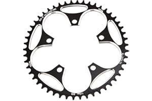 YBEKI Plato 110BCD 36-58T - Monoplato 7075-T6 CNC Estrecho-Ancho para Carretera/Gravel, Compatible Shimano/SRAM 8-12V, Anti-Caída 92%, 45% Más Ligero (Negro/Rojo, Cert. ISO 13041) ﻿