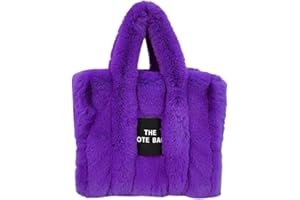 FIENZA Borsa a tracolla in peluche per donna, borsa a tracolla con cerniera e tracolla morbida borsa di grande capacità per ufficio scuola viaggi