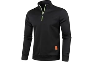 Qmfvqi Half Zip Pullover Herren Ohne Kapuze Männer für Solid Arbeitspullover Oversize Winter Sport Arbeitspullover Sweater Men Winterpullover Sweatshirts mit Halbem Rollkragen Reißverschluss