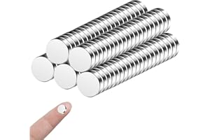 KERATOBLEEM 100 Pezzi | 8x2mm Mini Magneti Forti, Magneti al neodimio,Mini Calamite per Frigo, Lavagne, Artigianato, Mappe, Decorazioni - D'argento