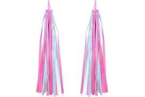 VORCOOL One Pair of Kids Bicycle Tassel Ribbo Bike Handlebar Streamers Baby Carrier Accessories(Pink)