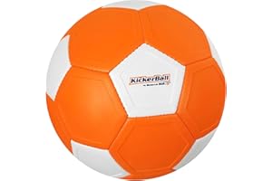 BRANDUNIT KickerBall 2.0 original de Swerve Ball, costuras reforzadas, balón de fútbol especial para curvas extremas, ligero, aerodinámico, bola de truco con giro, para niños y adultos, tamaño 4, color naranja