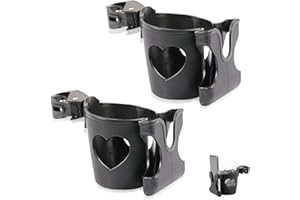 WPNCYK Cup Holder for Pram With Phone Storage Box - Universal Coffee Cup Holder Accessory for Pushchair, Stroller, Buggy and Bike - 2Pcs