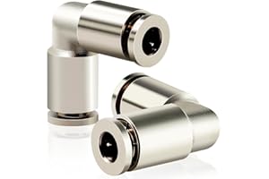 TAILONZ PNEUMATIC Copper Nickel Plating 8mm od Push to Connect Fittings Tube Elbow Connect Push Fit Fittings Tube Fittings Push Lock PV-8 (Pack of 2)