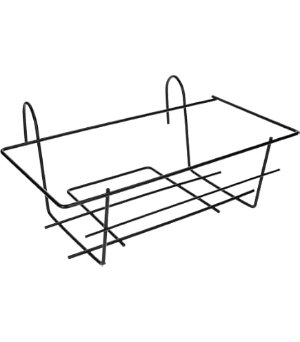 Acan Tradineur Fioriera Per Balcone Con Piattino Integrato E Supporto In Metallo – Plastica Marrone, Capacità 10 Litri, 50x20x17,5 Cm - 3
