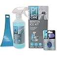 R&C Components Ltd Car Winter De Icer Kit - 300ml Trigger Spray De Icer, Ice Scraper, 5L Screenwash Tablet/Pod - Nice Rasperry Smell