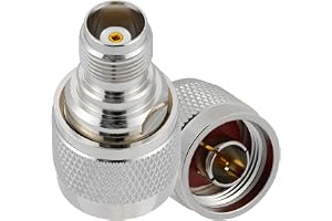Vecys 2 Stuks N Hane till TNC Hona RF Koaxial Adapter 50 Ohm N till TNC Kontakt RF Koaxialadapter för Antenn Radio Längningsk