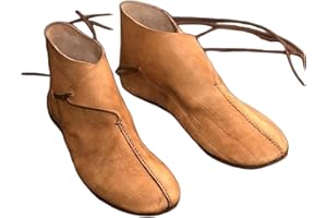 SSLLH Renaissance Mittelalter Männer Stiefel Ritter Prinz Schuhe Vintage PU Leder Stiefel Kurzsohle Schuhe Rollenspiel Piraten Kleidung Zubehör