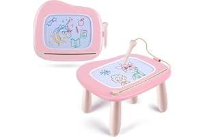 ‎SMASIAGON Smasiagon Kinderspielzeug ab 1 Jahr, Magnetische Maltafel Zaubertafel Bunt Zeichentafel Magnettafel mit 4 Beine für Kinder Geschenk für 1 2 3 Jahre Mädchen Junge Spielzeug (Pink)