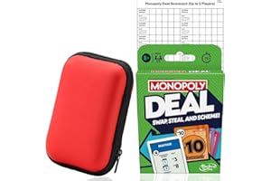 BUSHE PRODUCTS Monopoly Deal Card Game & Travel Case + 4 Scorecards | Card Games for Adults, Travel Games for Kids, Board Games – Hasbro Card Games for Families
