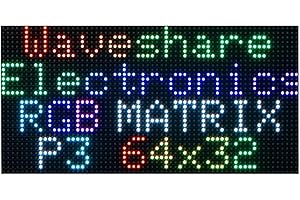 COOLWELL RGB Full-Color LED Matrix Panel Display, 64×32 Pixels for Raspberry Pi, Pico, ESP32, Ardui,etc, Adjustable Brightness