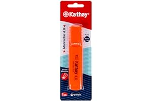 Kathay 86211852. Marcador Fluorescente, Color Naranja, Punta Biselada 4mm