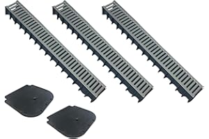 EINSIDE Canaletta raccolta acqua, Sistema di scolo e raccolta dell'acqua piovana, Kit da 3 metri, Altezza 100 mm