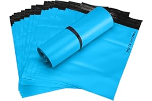 G4GOODS - 50 Baby Blue Plastic Postage and Mailing Bags 10" x 14''