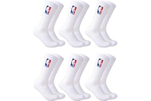 Ultra Game Mens Nba Official Athletic Cushioned Secure Fit Crew Socks - 6 Pack Socks (pack of 6)