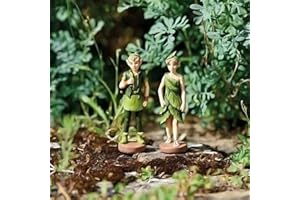 HomeZone® Enchanted Set of Pixie & Elf Miniature Fairy Figurines Fairy Garden Ornaments Pixie Woodland Elves Forrest Fairies Tree Decoration Garden Or Home Ornaments
