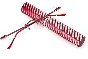 KOKOBIN Smukłe okulary do czytania bez ramki, mini czytnik kieszonkowy, pomoc w widzeniu, z etui na długopis, dla kobiet i mężczyzn