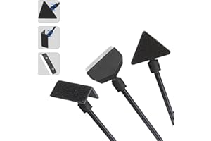 WOLMIK Fish Tank Cleaner Kit - 3 in 1 Fish Tank Cleaning Tools Kit with 14” Detachable Rod, Aquarium Cleaner Tools Set, Algae Scraper with Replacement Blade, Triangle Flat Brush & Right Angle Brush