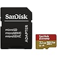 SanDisk Extreme Scheda di Memoria MicroSDHC da 32 GB + Adattatore SD fino a 100 MB/sec, Classe 10, U3, V30 A1, FFP