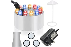 EatPitaya Mist Maker,LED Lights Ultrasonic Aluminum Mist Machine Humidifier Multi-Purpose,Indoor Decoration Mini Ultrasonic Fogger,with Water Splash Guard