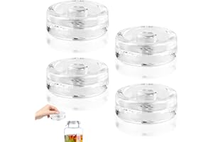 Nizirioo 4 Pezzi Pesi Per Fermentazione, Pesi In Vetro Per Fermentazione, Pesi In Vetro Fermentazione, Con Manici Facili Da Impugnare Fermentazione Lids Crauti Per Barattoli Grandi Dimensioni Bocca