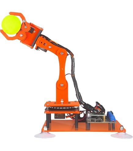 Waveshare High-Torque Serial Bus Servo, Desktop Robotic Arm Kit, with All-Metal ST3235 Bus Servos, Based on ESP32, 4-DOF, Supports Flexible Expansion and Secondary Development, Wireless Control