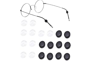 OPUGIT Antirutsch Gläser Ohrhaken, Silikon Runde 10 Paar Komfort Silikon Anti-Rutsch-Halter für Gläser,für Sport Brillen Tempel Tipp,schwarz/weiß