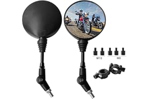 LIBERSHINE Specchietti Moto, 1 Pair Retrovisore, 7/8" 22mm Omologati Universali, Manubrio, con 8mm / 10mm Filettato, per Scooter Cruiser