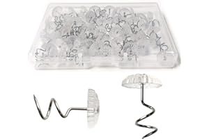 TTSAM Twist Pins with Clear Heads, Ideas Bedskirt Pins for Holds Bedskirts, Drapes, Slipcovers and Other Fabric and Materials Securely in Place(Pack of 50)
