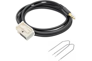 Sound-way Câble Adaptateur AUX in Auxiliaire Compatible avec Autoradio Peugeot, Citroen RD4 12 pin